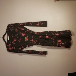 DeX dress with Japanese flower motif and waist belt.